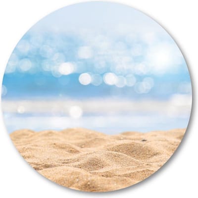 Zeegezicht - Abstract Beach / Strand - Muurcirkel 40cm - Wandcirkel voor buiten - Aluminium Dibond - Landschap - Natuur