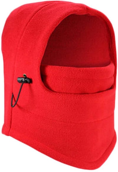 *** Balaclava - Fleece Bivakmuts - Volwassenen - Unisex - One size - Face Mask - Black - Rood - van Heble® ***