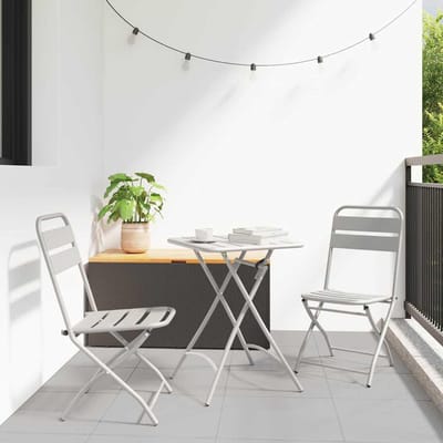 vidaXL - Bistroset - 3 - st - Beige - Staal