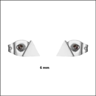 Aramat Jewels | Oorbellen | RVS Driehoek Oorbellen Diverse Kleuren - Geometrische Studs | Zilverkleur / 7mm | | | | Kinderen, Volwassenen | Verkleurd niet