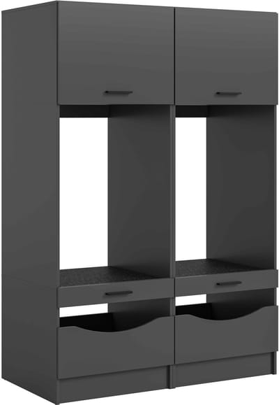 Wasmachineombouwkast Free 2-delige set 133x195x68 cm in antraciet