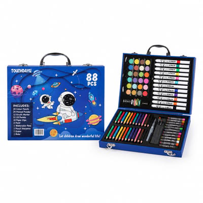 Acrylmarker en aquarelstiften 88-delige set - schildercadeauset - kunststof tekenpennen - persoonlijk cadeau