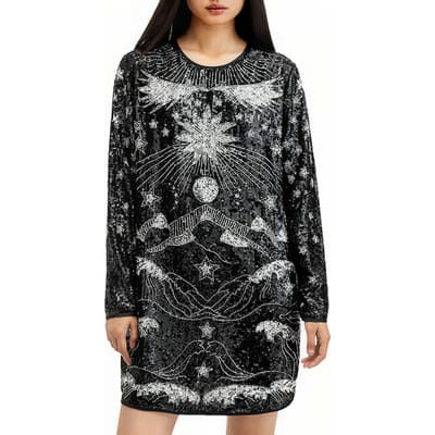 AllSaints Noushka Emb Dress Black/silver Taglia: 6 | Abiti Mini Outlet | Donna | Nero