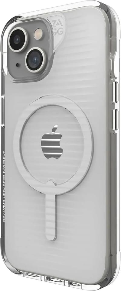 ZAGG Luxe Snap Hoesje Geschikt voor Apple iPhone 15 / 14 / 13 - Graphene Back Cover Compatibel met MagSafe / Qi2 - 3M Valbescherming - Gerecycled Materiaal - Transparant