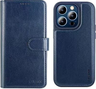 Telefoonhoesje Leer Book Case 2 in 1 - Geschikt voor Samsung S24 Ultra - Blauw - Magnetic Case - Ruimte voor 3 pasjes