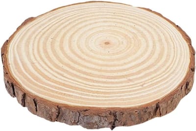 Houten Stapstenen - Tuinpad Stenen - Tuin Decoratie - Ronde Boomstam Vorm - 23 cm Diameter - Beige