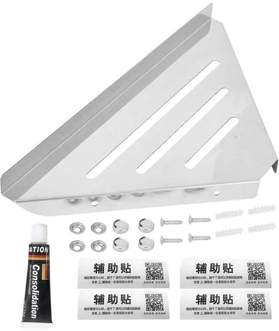 Dailygoods- Badkamerplankhoek Roestvrij staal - Hoekplank - Doucheplank - Opbergplank - Organizer - Ontwerp met afvoergaten