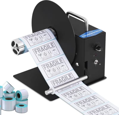 Automatische Etikettenopwikkelaar 100 mm - Tweeweg Label Rewinder met Instelbare Snelheid van 1-8 inch/s