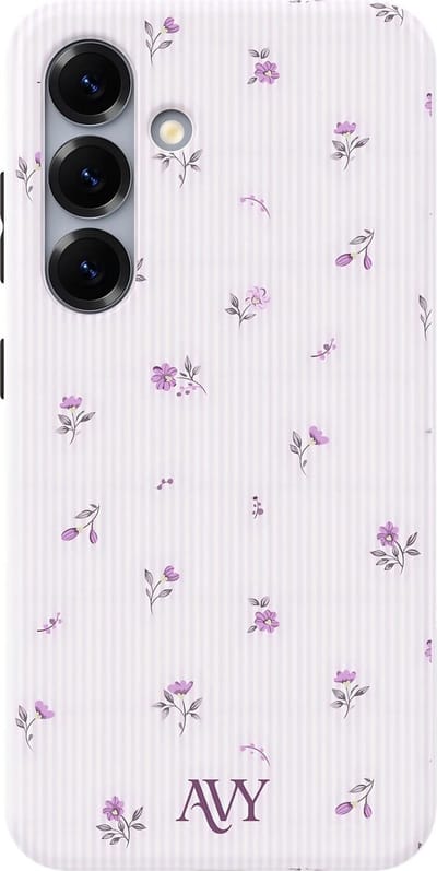 AVY Hoesje geschikt voor Samsung Galaxy S25 Plus | Lila Dream | Bloemen | Paars | Hard Shell Back Cover | Compatibel met MagSafe & Qi2