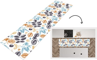 Keukenloper - Loper keuken - Vintage - Bladeren - Noot - Patronen - 200x50 cm - Keukenloper vinyl
