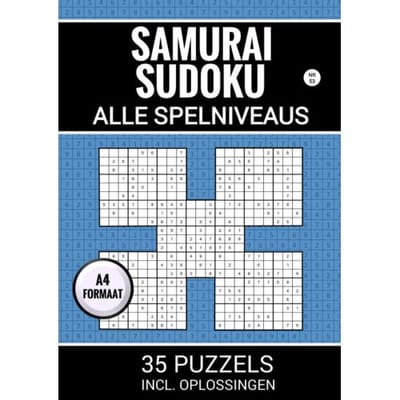 Samurai Sudoku - Alle Spelniveaus - 35 Puzzels Incl. Oplossingen - Nr. 53 - Sudoku Puzzelboeken