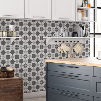 Zelfklevende muurtegelstickers voor keuken en badkamer - 60 Oosterse cementtegelstickers van BYBLOS - 60 stickers, 20x20cm