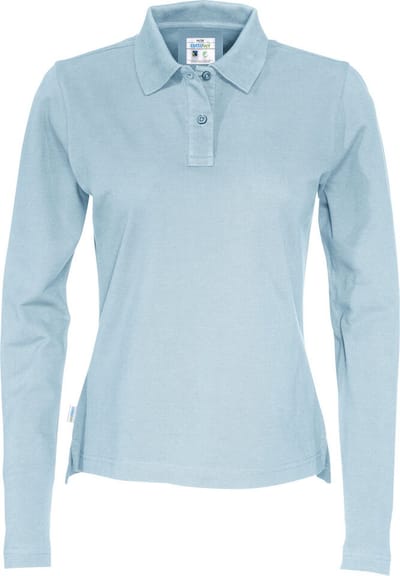 Cottover POLO PIQUE LONG SLEEVE LADY - GOTS GECERTIFICEERD 141017 - Lichtblauw - XS