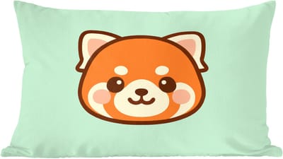 Sierkussens - Kussentjes Woonkamer - 60x40 cm - Rode panda - Groen - Cartoon