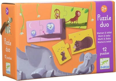 Puzzel Duo Mama en Baby - 2-delig, Kleurrijke Speelgoed Puzzel voor Peuters