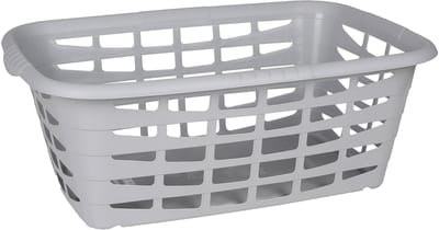 5Five Kunststof wasmand - lichtgrijs - 40 liter - 66 x 45 x 24 cm - manden voor wasgoed