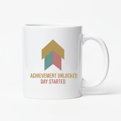 Achievement Unlocked Mok 330ml – “Day Started” Gamer Koffiebeker – Leuk Ochtendcadeau voor Gamers & Werkdag Start