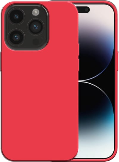Smartphonica Siliconen hoesje voor iPhone 14 Pro case met zachte binnenkant - Rood geschikt voor iPhone 14 Pro