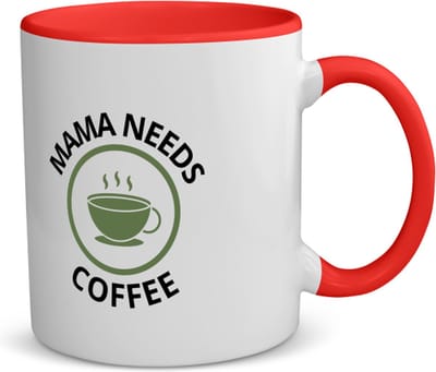 Akyol - mama needs coffee koffiemok - theemok - rood - Moeder - mama die koffie nodig heeft - moeder cadeautjes - moederdag - verjaardagscadeau - verjaardag - cadeau - geschenk - kado - gift - moeder artikelen - 350 ML inhoud