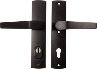 Veiligheidsgarnituur - Zwart - Aluminium - AXA - AXA 6662 All Black VH garnituur kruk/kruk met kerntrekbeveiliging SKG3, PC92