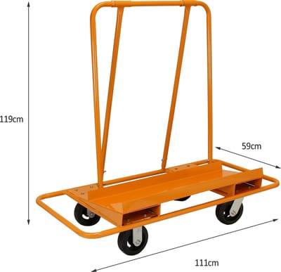 Gips platenlift + trolley - oranje - 5 m - inklapbaar