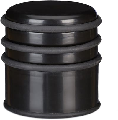 10x deurstop - deurstopper - rubberen ring - deurbuffer zwaar - kunststof zwart