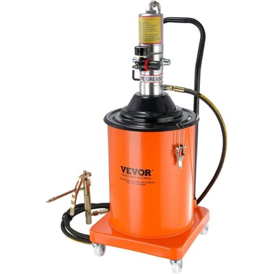 Pompe à graisse, 5 gallons 20 L, Pompe à graisse pneumatique avec tuyau haute pression de 13 pieds et pistolet graisseur, Pompe à graisse pneumatique à godet avec roues, Portable