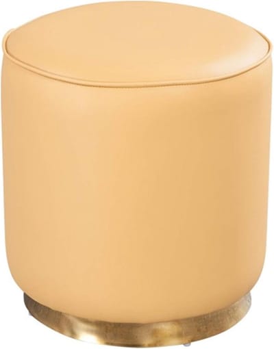 Ronde Poef - Voetenbankje Kruk - Ontspannen Zitten - Gouden Metalen Poot - 36x45cm - Groen