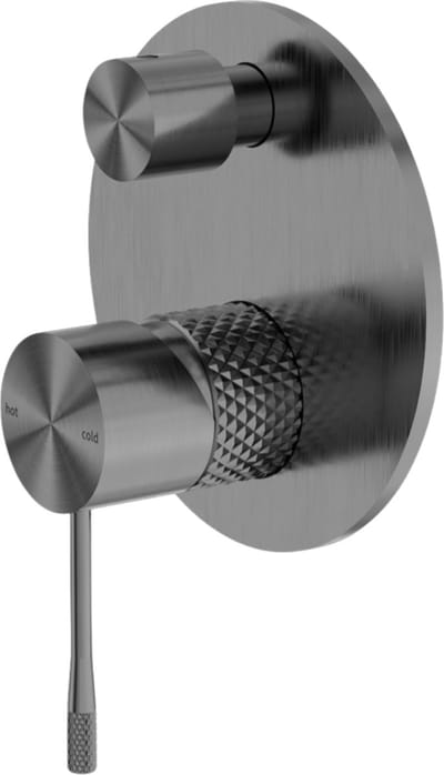 Owen & Finch Messing Mengkraan met Omstel & Achterplaat – Geborsteld Grafiet | Brushed Graphite | Gun Metal PVD | Luxe diamantkarteling & duurzaam