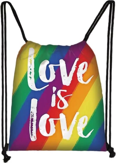Akyol - gymtas - trekkoord tas - gymtas - love is love - love is love tas - trekkoord tas love - lgbt - lbgbtq - pride tas - regenboog tas - gymtas regenboog