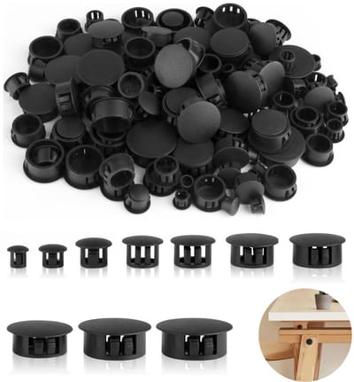 Afdekkapje voor meubelgat - snap pluggen - 150 Stuks - 10 maten - Hole Plugs - Pluggen voor Kastgaten - Decoratieve hoes - Woondecoratie - voor kasten, Keuken en meubels - Zwart