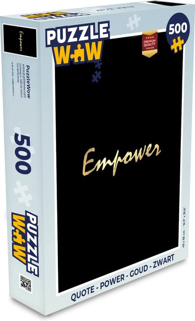 Puzzel Quote - Power - Goud - Zwart - Legpuzzel - Puzzel 500 stukjes