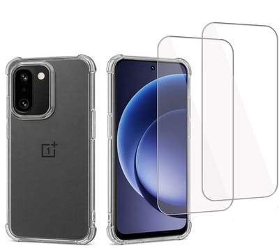 ChiGuard Hoesje & 2x Screenprotector geschikt voor OnePlus 15R Hoesje Screenprotector - Gehard Glas Cover + Shock Proof Case – Transparant