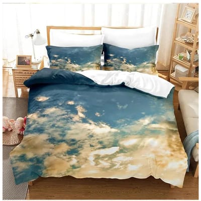 Prachtige Wolken Beddengoedset Dekbedovertrekset 3d Beddengoed Digitale Print Bedlinnen Queen Size Beddengoedset Modeontwerp EU single(135x200cm) gray