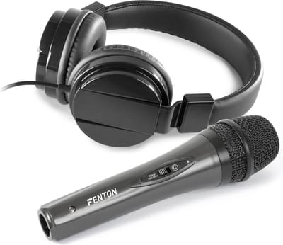 DJ koptelefoon Vonyx VH120 + DJ microfoon Fenton DM105 - DJ accessoires