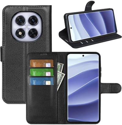 MobyDefend Hoesje - Geschikt voor Xiaomi Redmi Note 14 Pro 5G - Kunstleren Wallet Book Case (Sluiting Voorkant) - Zwart