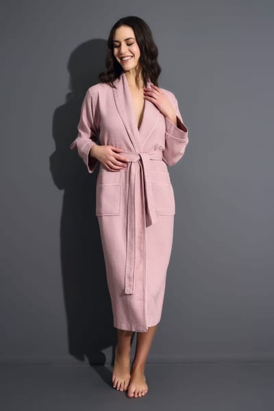 Dames Waffle Badjas Dalila /maat L/XL