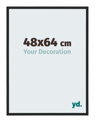Your Decoration - Fotolijst 48x64 cm - Aluminium - Zwart Hoogglans - Miami