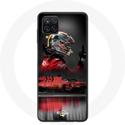 Samsung Galaxy A12 Hoesje Formule 1 Sebastian Vettel F1 Racing Driver Rood rood