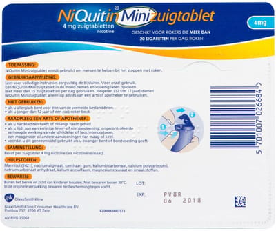 NiQuitin Mini Zuigtabletten 4mg - 3 x 60 stuks