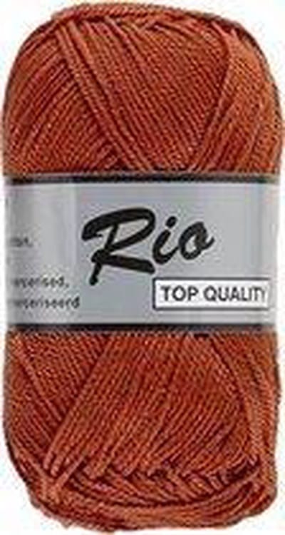Lammy yarns Rio katoen garen - brick bruin (859) - naald 3 a 3,5mm - 10 bollen