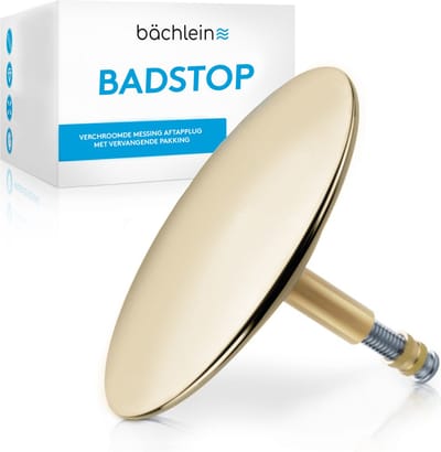 Bächlein universele badstop - afvoerplug [goud] - incl. vervangingsdichting - afvoerset voor elk standaard badkuip - badstop