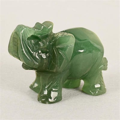 Gelukkige Olifant Groene Aventurijn Jade Ston Fortuin Feng Shui Beeld Figuur Kantoor Ornament Chakra Helende Stenen Beeld Decor