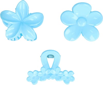 Haarsoires Haarspeld Haarklemmen 4cm – Bloemvorm – Blauw – Set van 3 - Haarclip Klem - Hair Claw - voor Opsteken Haar - Hair Clip - Decoratieve Haaraccessoire