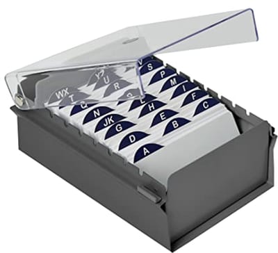 Kaart File Houder Organisator voor 3x5 Indexkaarten met Stevige Basis en Transparant Deksel