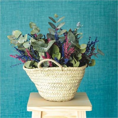 Natuurlijke Geconserveerde Bloemen en Gedroogde Bloemen Decoratie - Mand met Eucalyptus en Lavendel - Thuis Decoratie met Droogbloemen droge bloemen