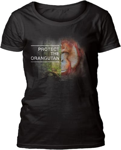 Ladies T-shirt Protect Orangutan Black S