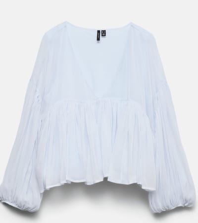 VERO MODA - VMKATIE LS VOLUME TOP WVN EXP - Dames - Blouses