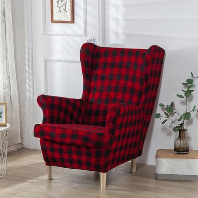 Geometrische Wingback Stoelhoes Stretch Spandex Fauteuilhoezen Scandinavische Afneembare Bankhoezen Met Zitkussen