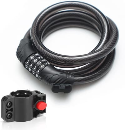 Hoge Veiligheid Fietsslot 4-cijferig Opvouwbare Fiets- en Motorslot (1,2 m x 12 mm)